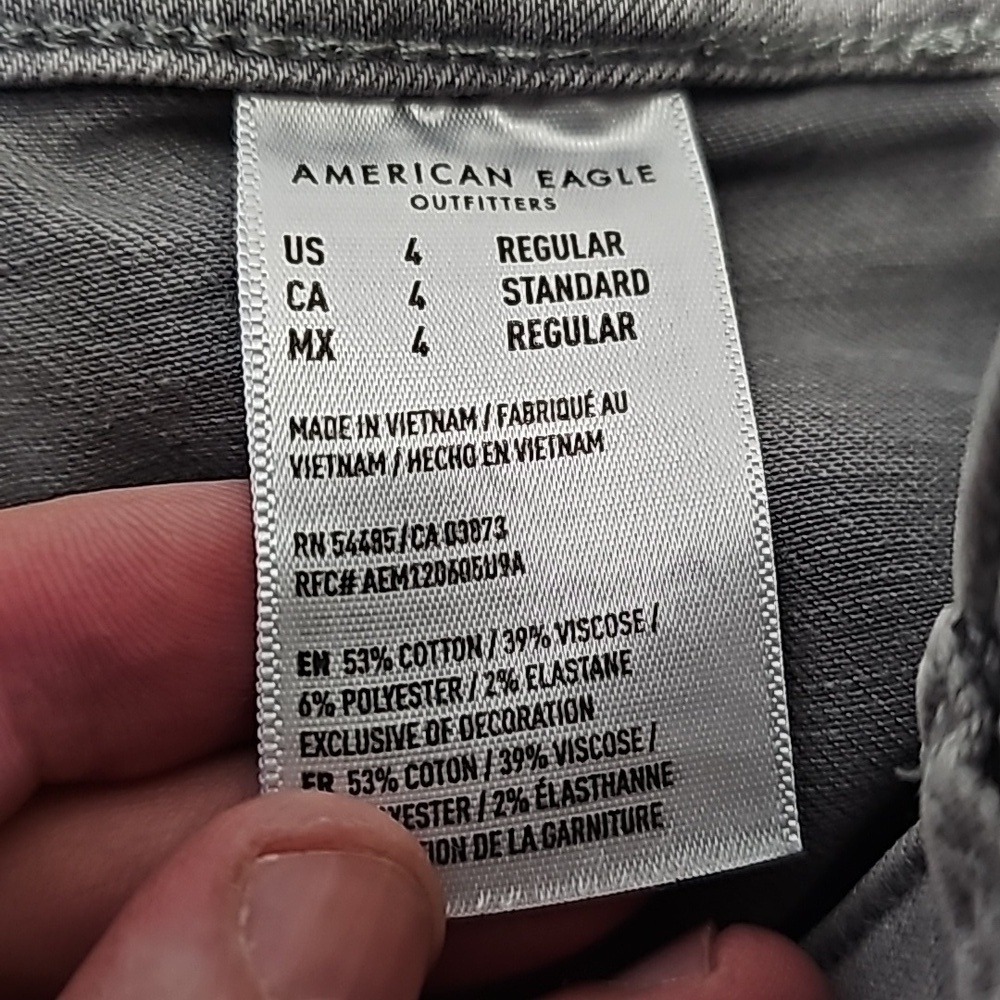 American Eagle next level stretch size 4 gray high rise jeggings - Picture 8 of 8
